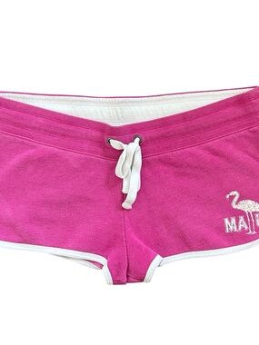 Y2K “G:21” Pink and White ‘Maui’ Graphic Sporty Mini Shorts